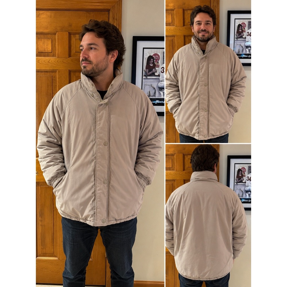 Herman Kay Down to Earth‎ Mens 3X Puffer Jacket Beige Tan Duck Down Winter Coat